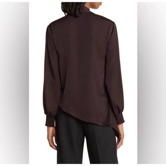 ALL SAINTS Abi Long Sleeve Draped Wrap Over Top (new - Picture 3 of 8